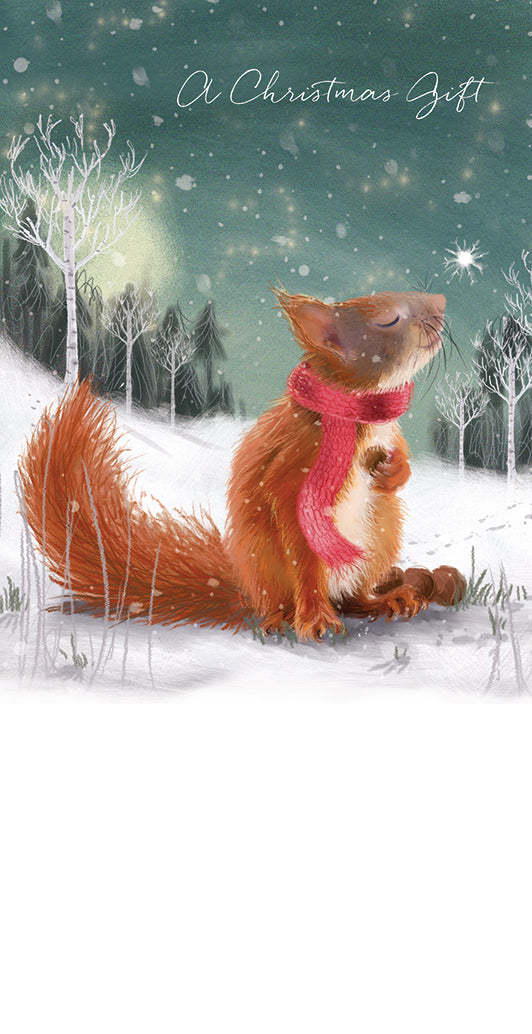 Christmas Card (Single) - Money Wallet - Wishing Squirrel