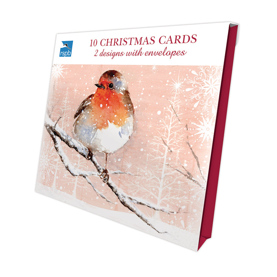 Snow Is Falling  - RSPB Luxury Christmas 10 Card Pack