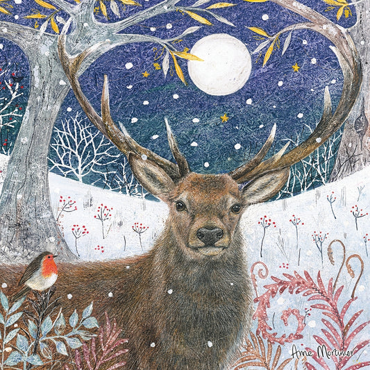 Stag & Robin - RSPB Small Square Christmas 10 Card Pack