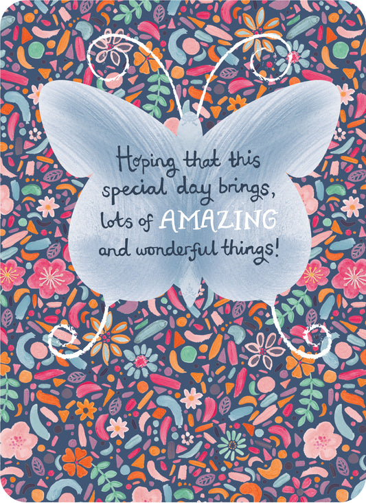 Beautiful Moments Card Collection - Butterfly On Pattern