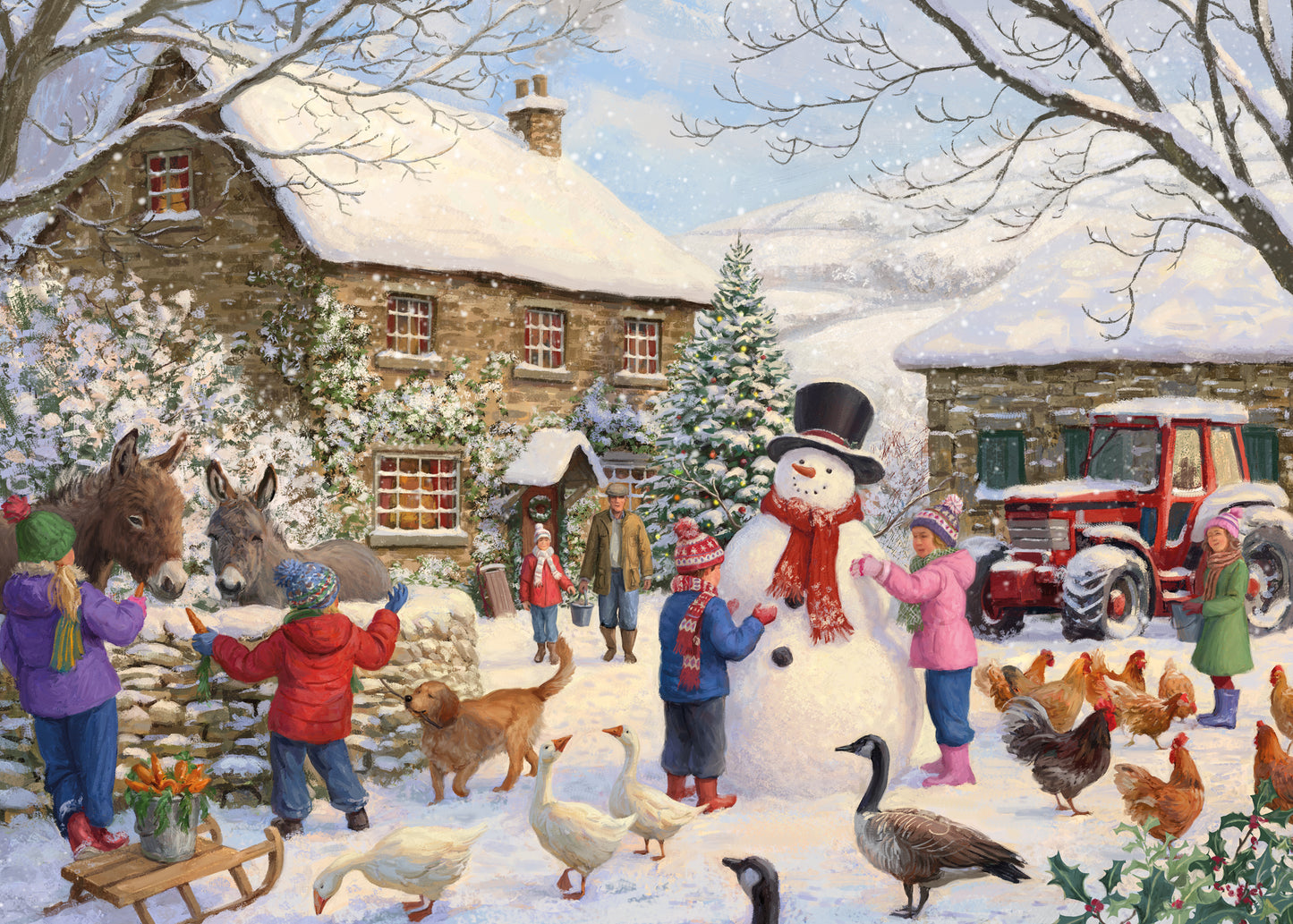 Christmas At The Farm - 1000 Piece Jigsaw Puzzle