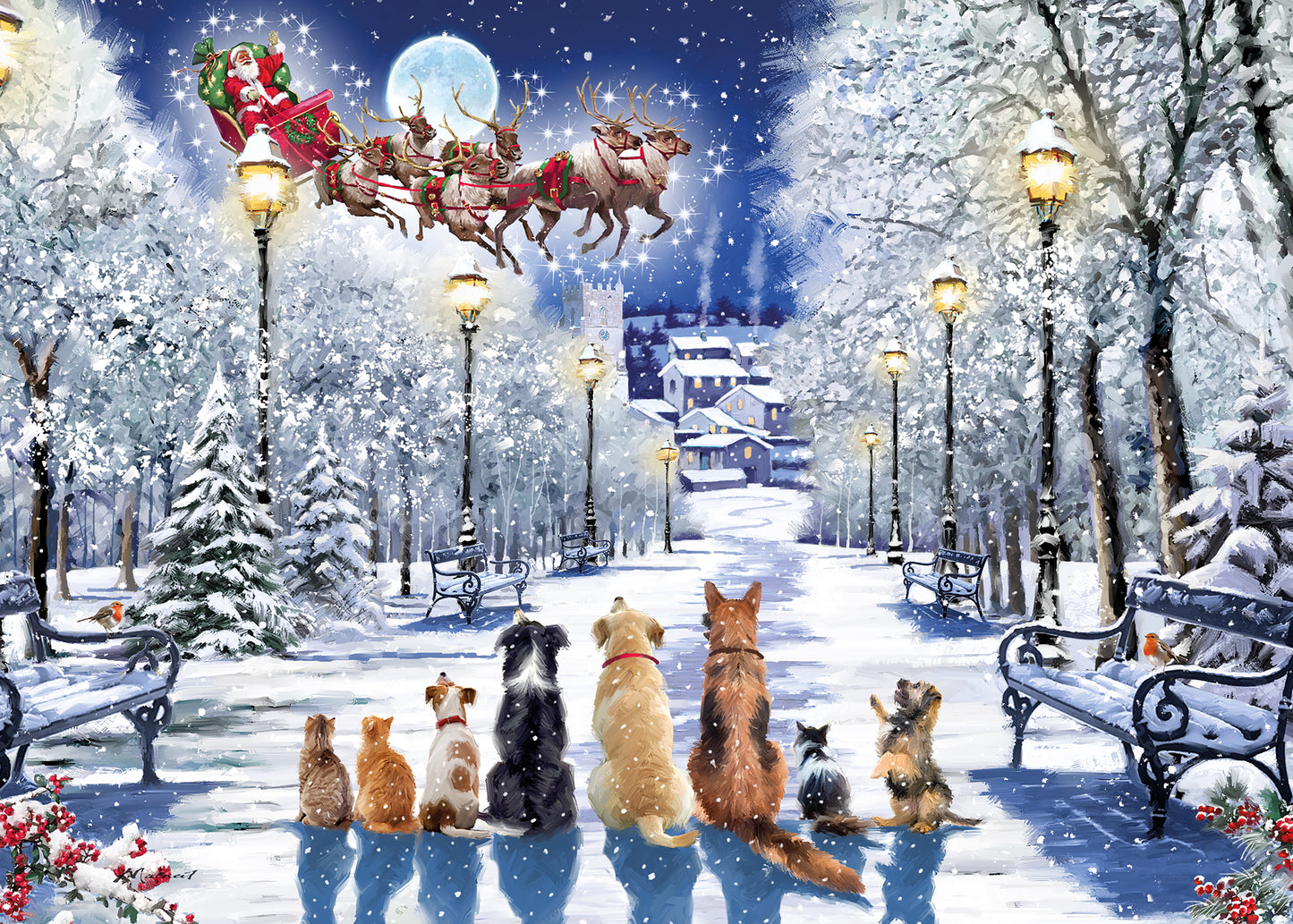 Watching The Sleigh - 1000 Piece Jigsaw Puzzle