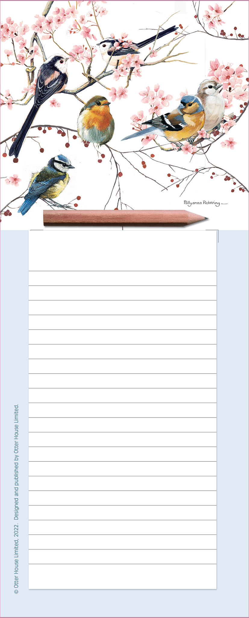 Magnetic Memo Pad - Birds & Berries