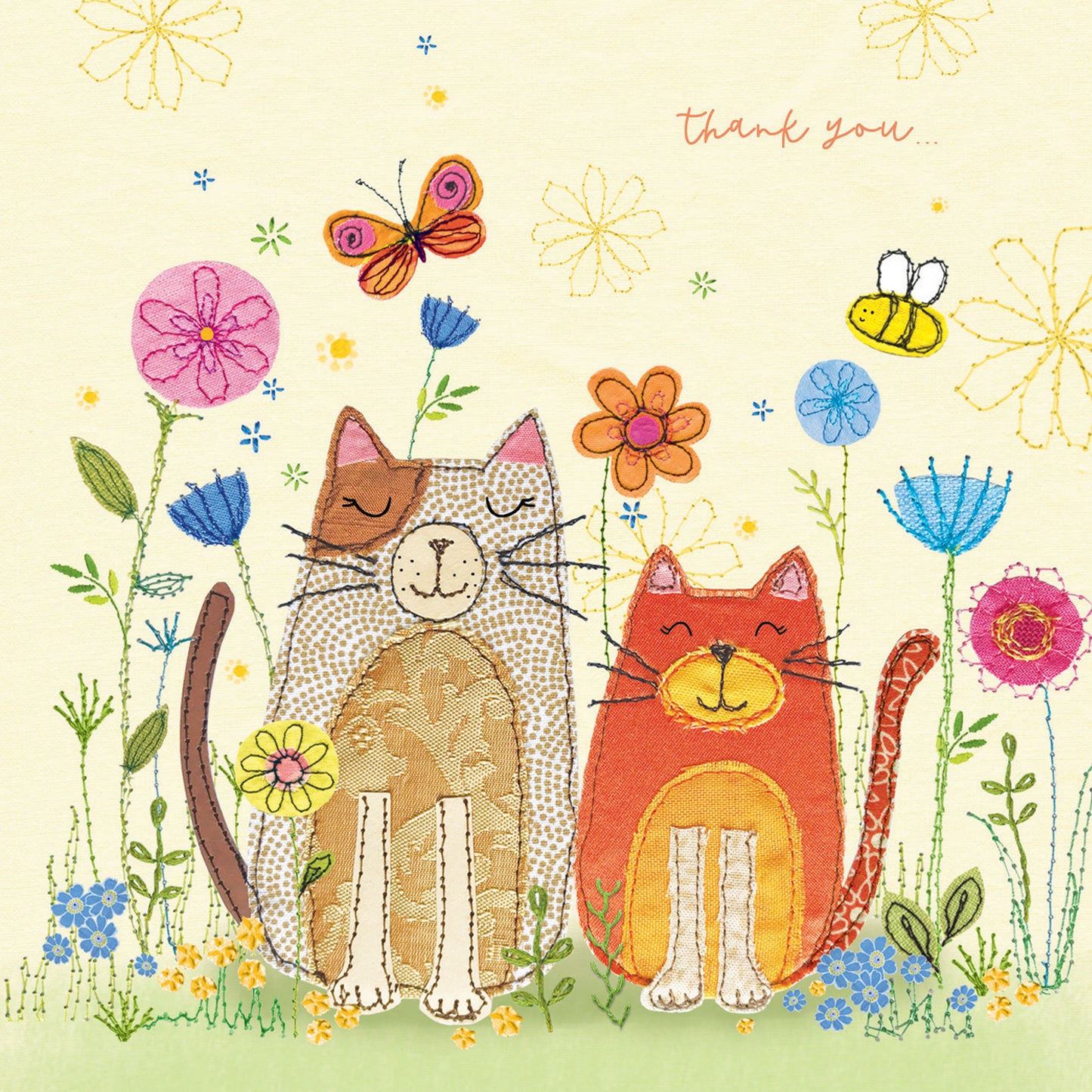 Notecard Pack (10 Cards) - Stitched Cats