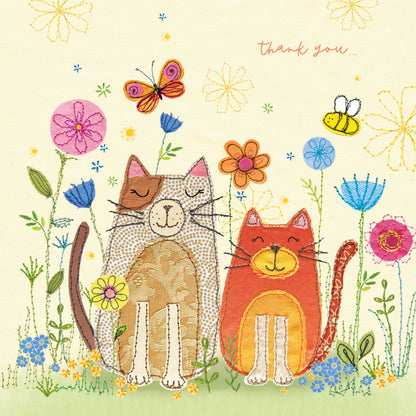 Notecard Pack (10 Cards) - Stitched Cats