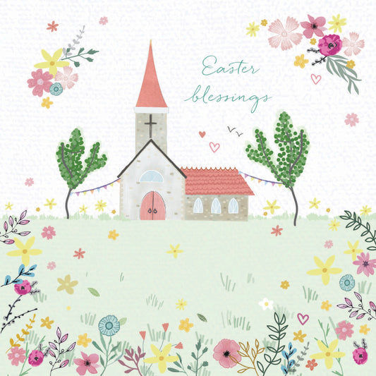 Easter 5 Card Pack - Floral Church