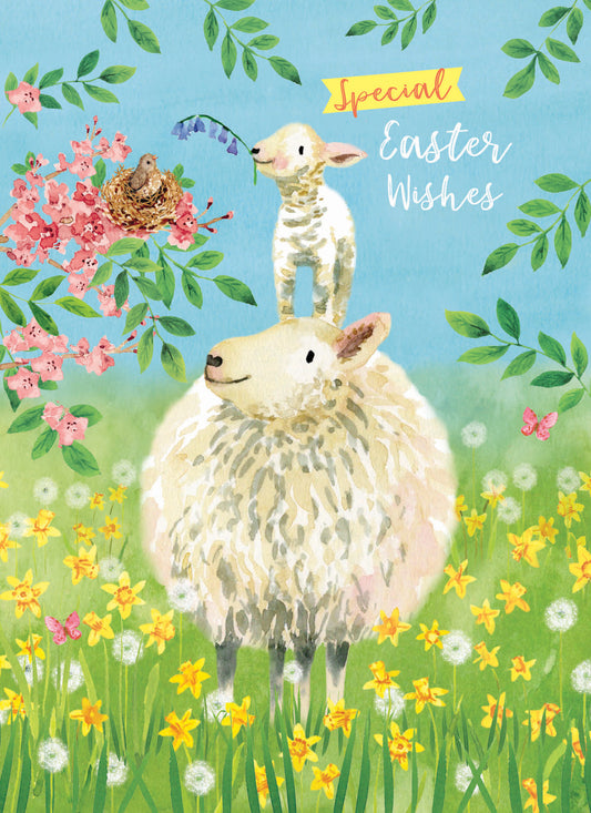 Easter Card - Sheep and Lamb