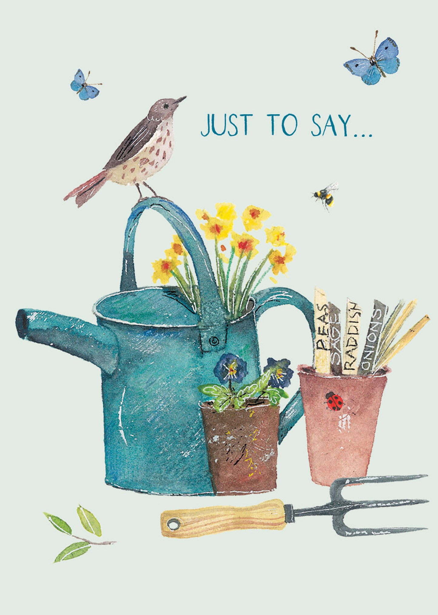 Mini Notecard Pack (6 Cards) - Watering Can & Bird