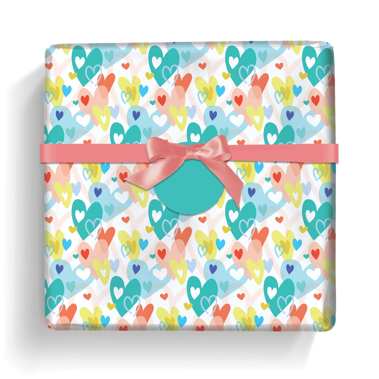 Gift Wrap & Tags - Hearts (2 Sheets & 2 Tags)