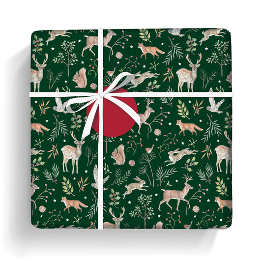 Christmas Wrap & Tags - Forest & Foliage (10 Sheets & 10 Tags)