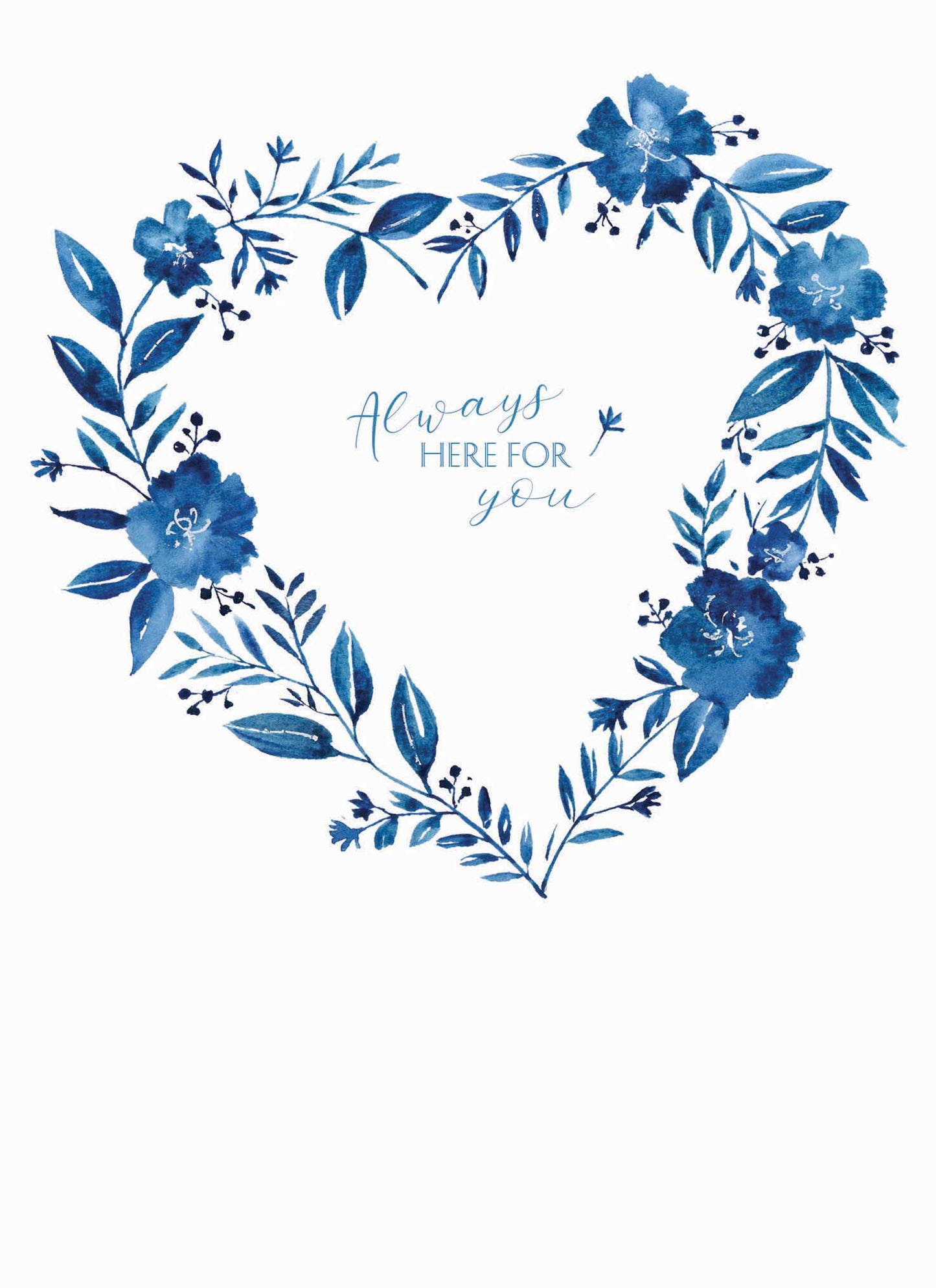 Botanical Blooms Card Collection - Blue Floral Heart