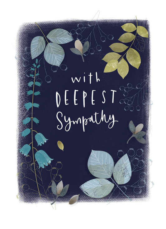 Sympathy Card - Deepest Sympathy Leaves