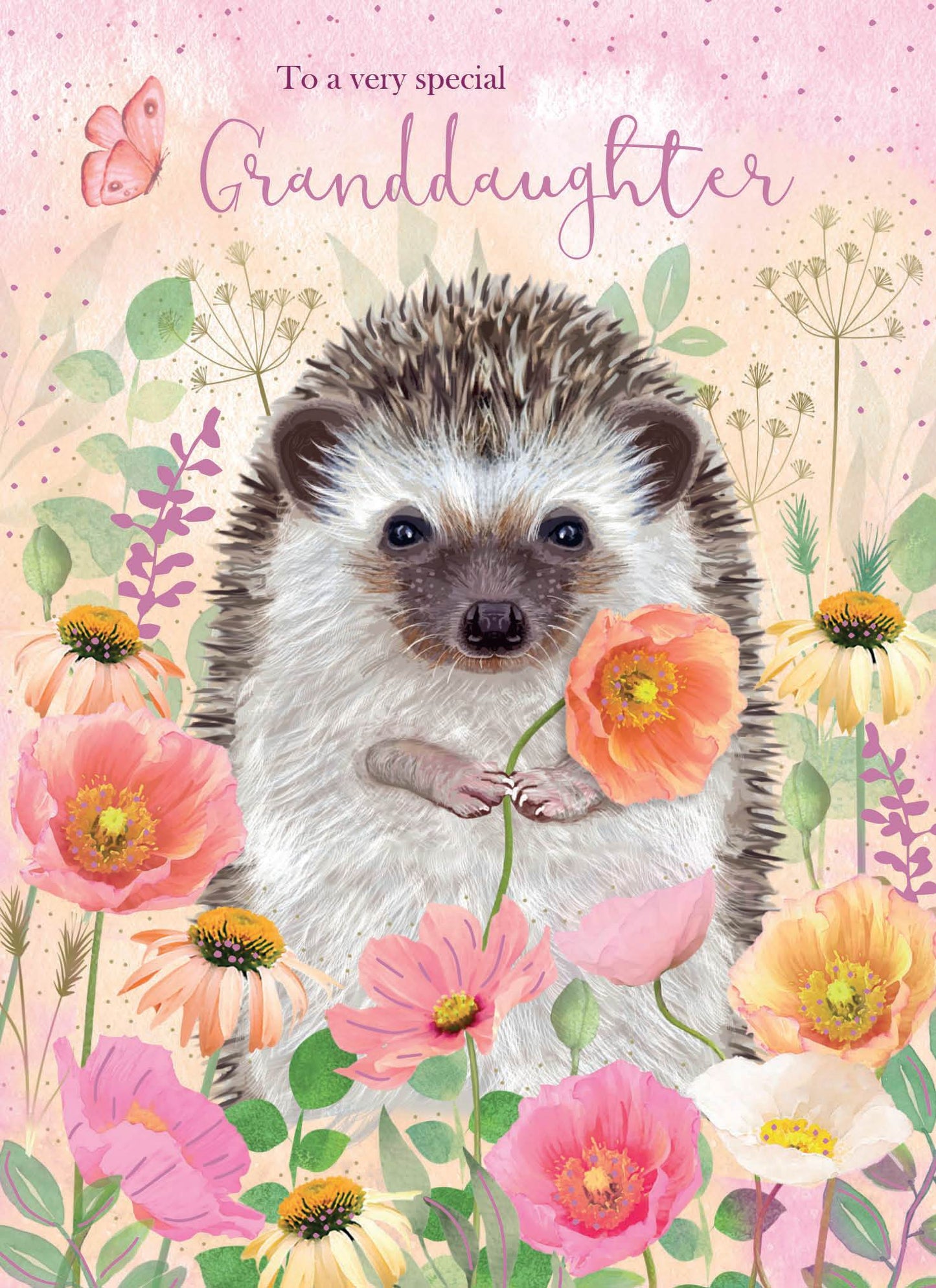 Family Circle Card - Granddaughter - Cute Hedgehog