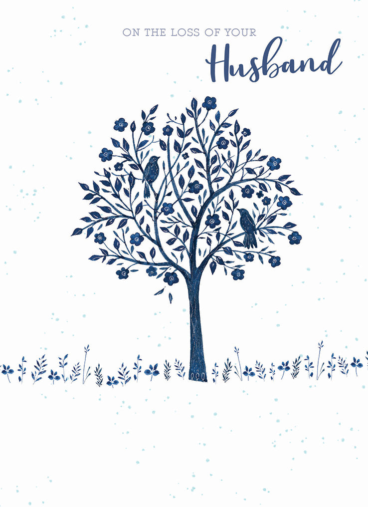 Sympathy Card - Husband - Blue Tree