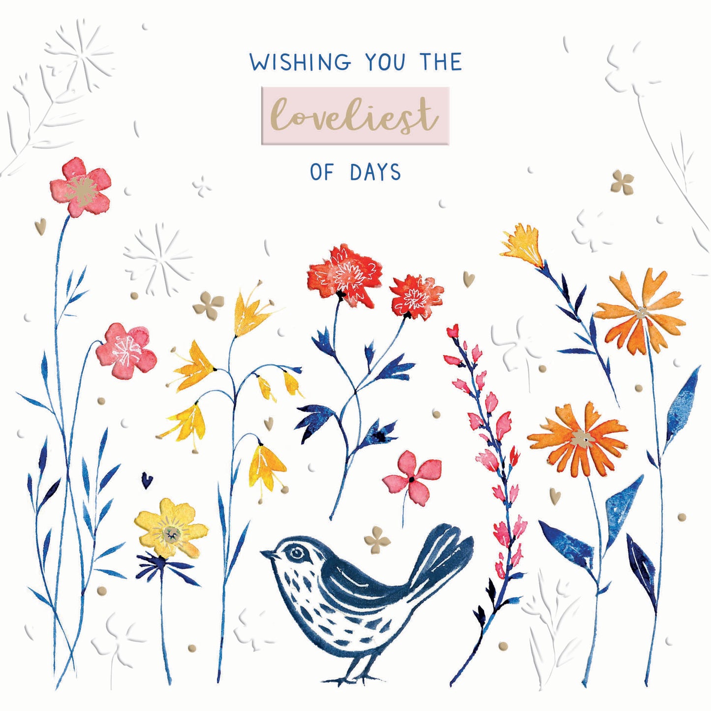 Blue Willow Card Collection - Little Bird & Flowers