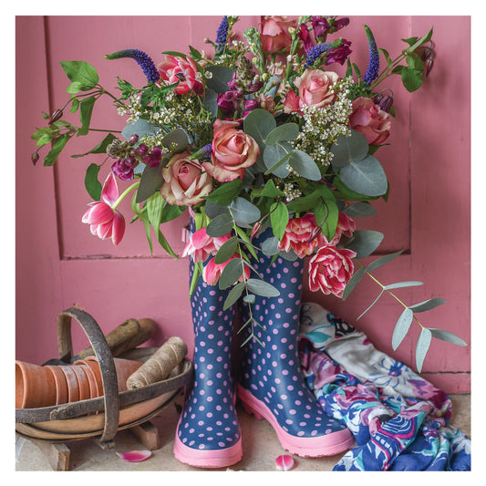 The Garden Studio Card - Spotty Wellies