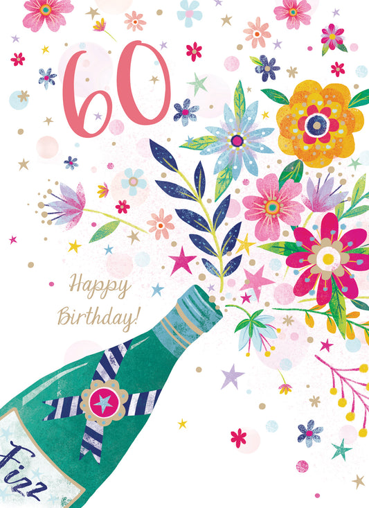 Age to Celebrate - 60 - Floral Bottle