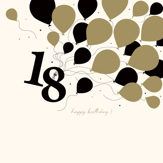 Age to Celebrate - 18 - Gold Balloons