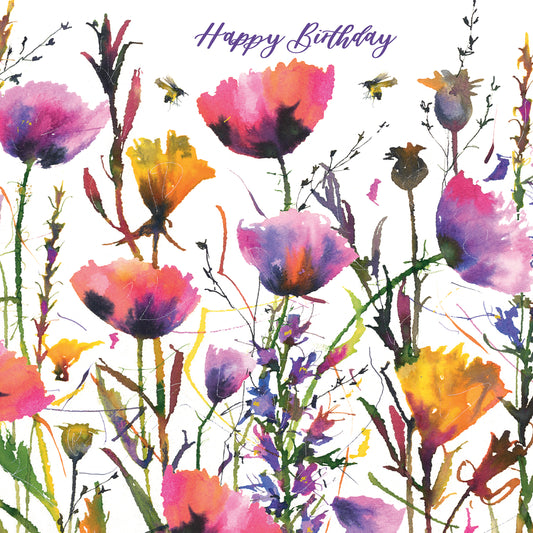 Vintage Garden Card - Colourful Garden