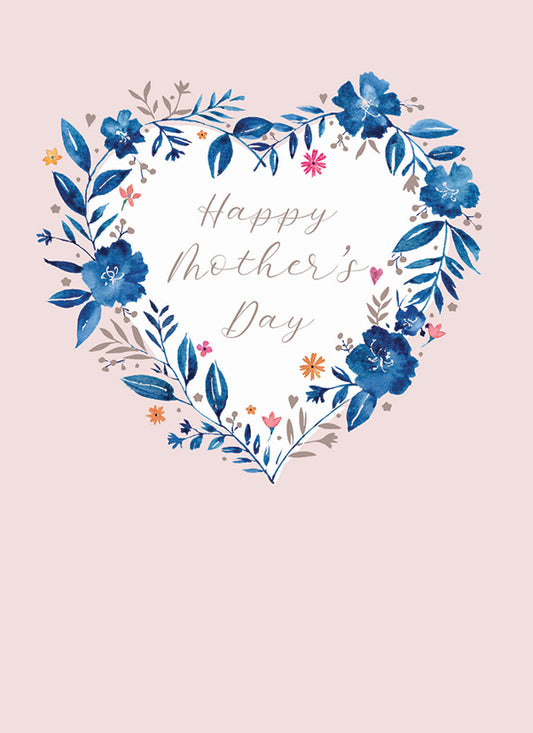 Mother's Day Card - Blue Willow Heart