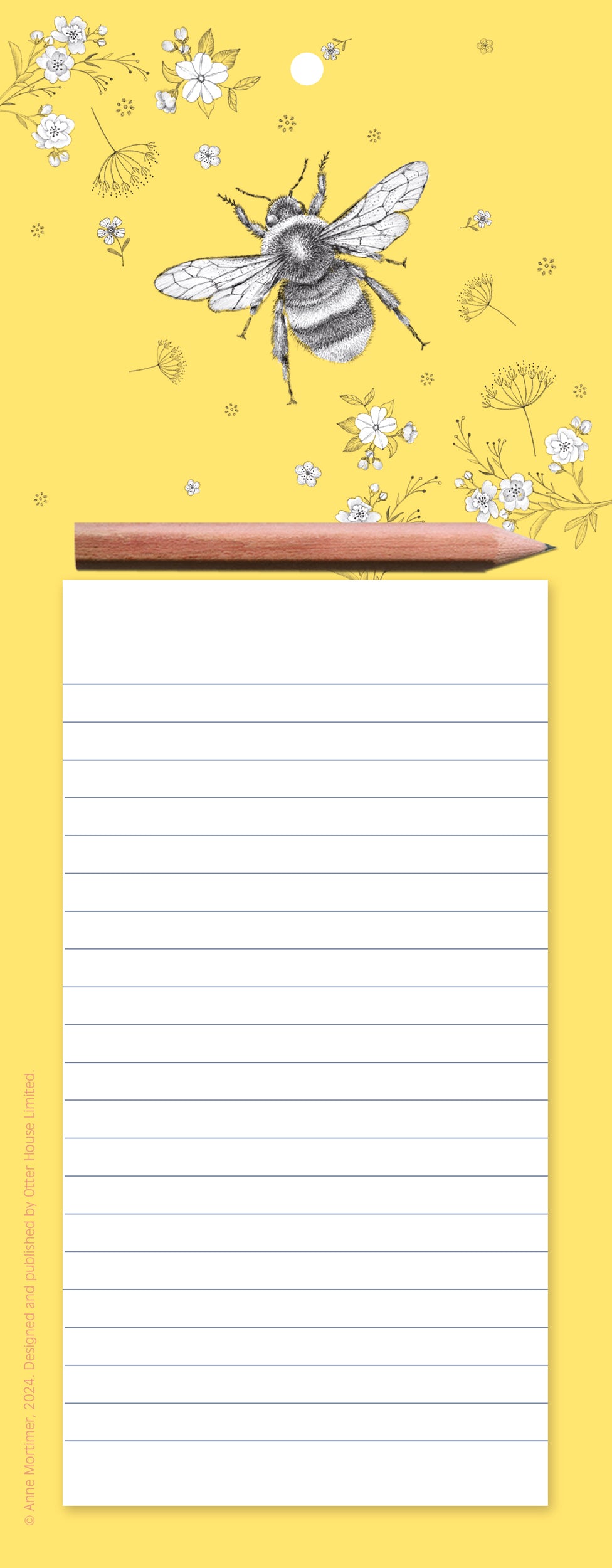 Magnetic Memo Pad - Floral Bee