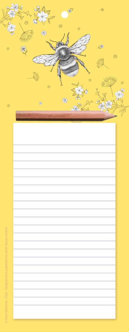 Magnetic Memo Pad - Floral Bee