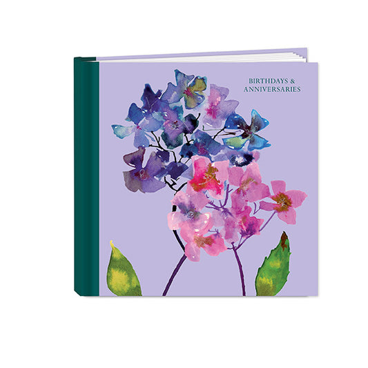 Birthday & Anniversary Book - Watercolour Hydrangeas