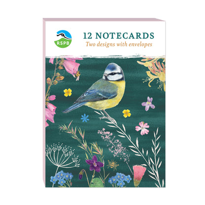 RSPB Beyond The Hedgerow Stationery - A6 Notecard Pack (12 Cards) - Birds in the Garden