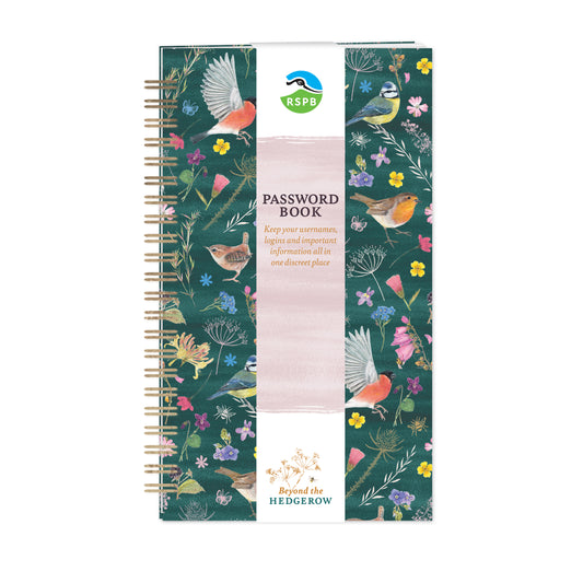 RSPB Beyond The Hedgerow Stationery - Password Book - Birds in the Garden