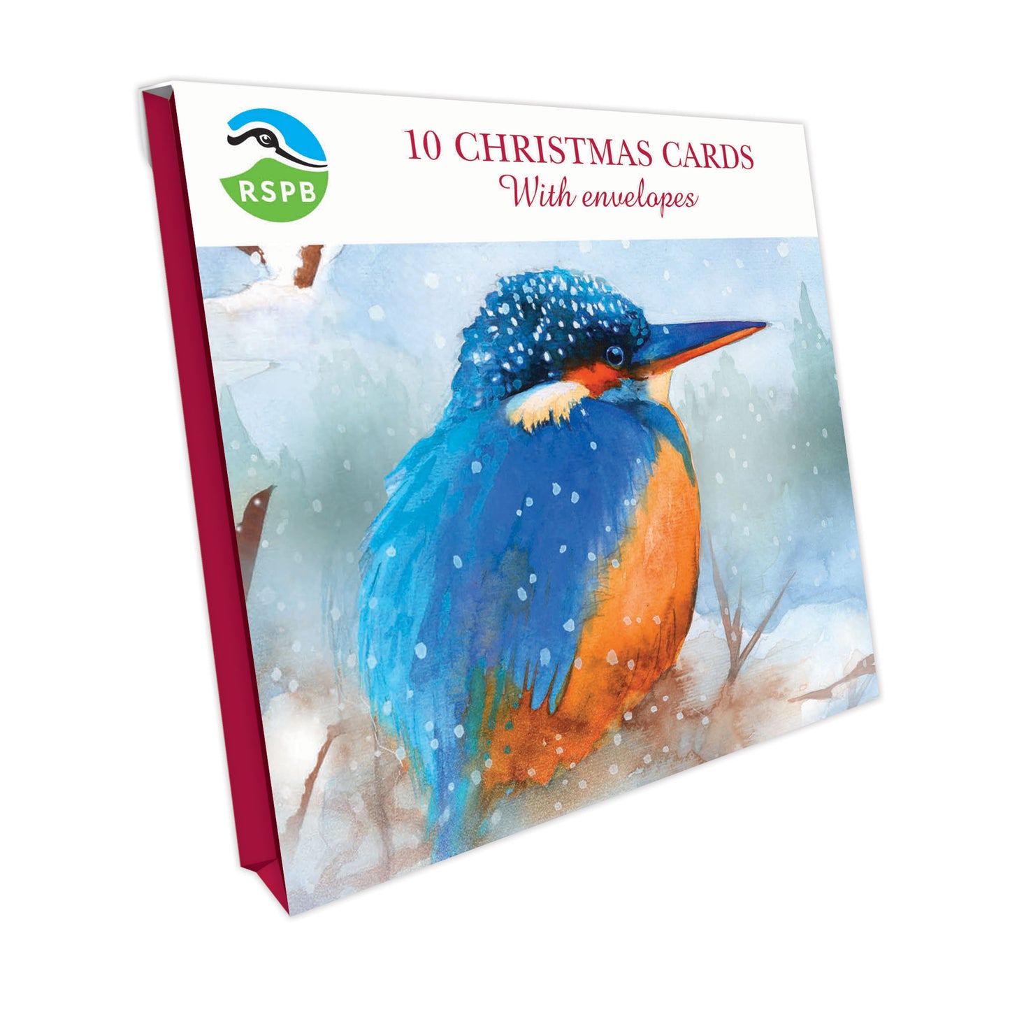 Kingfisher in Snow - RSPB Small Square Christmas 10 Card Pack