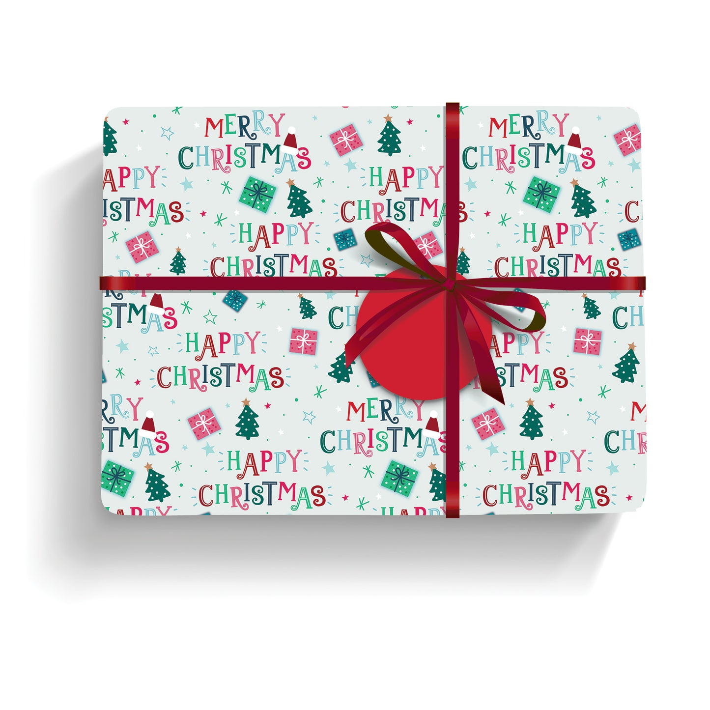 Christmas Wrap & Tags - Christmas Text (10 Sheets & 10 Tags)