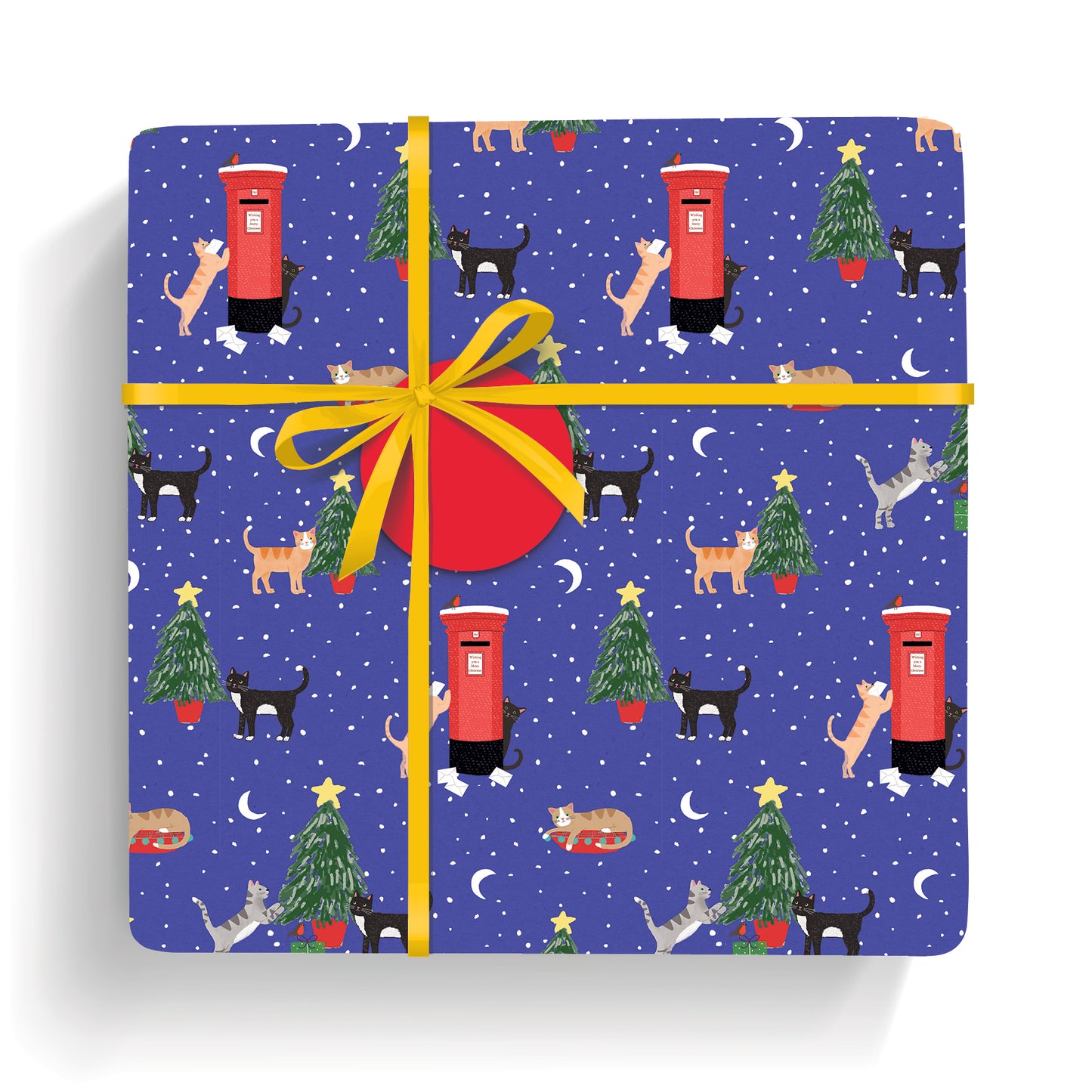 Christmas Wrap & Tags - Postbox Cats (5 Sheets & 5 Tags)