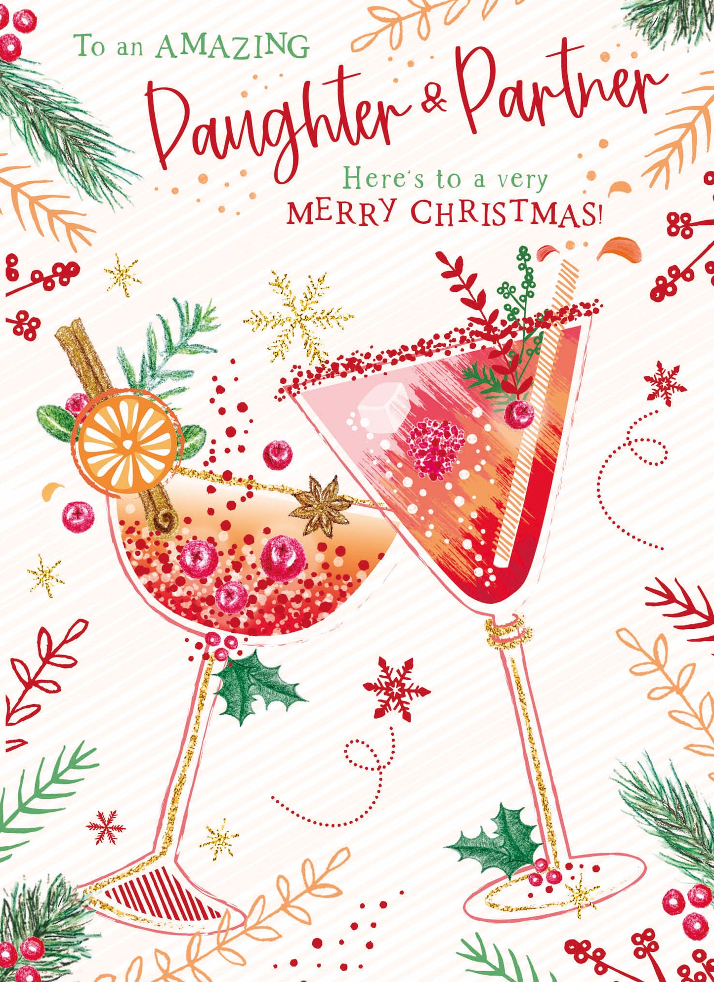 Christmas Card (Single) - Daughter & Partner - Christmas Cocktails