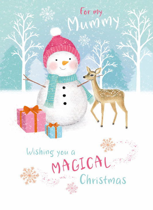 Christmas Card (Single) - Mummy - Snowman & Deer