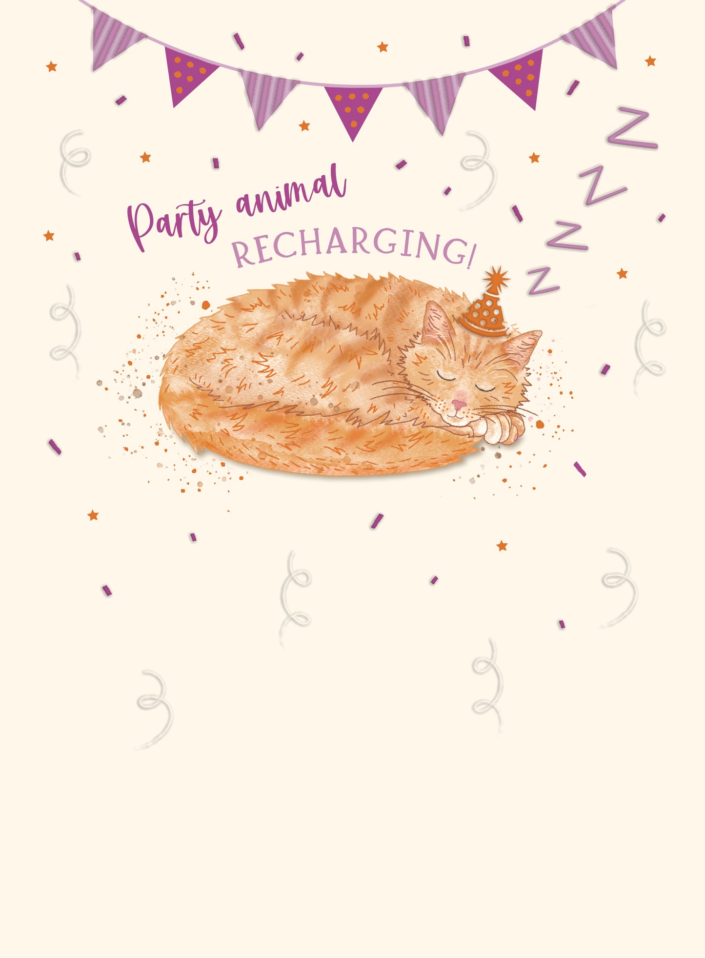 Animal Crackers Card Collection - Recharging Cat