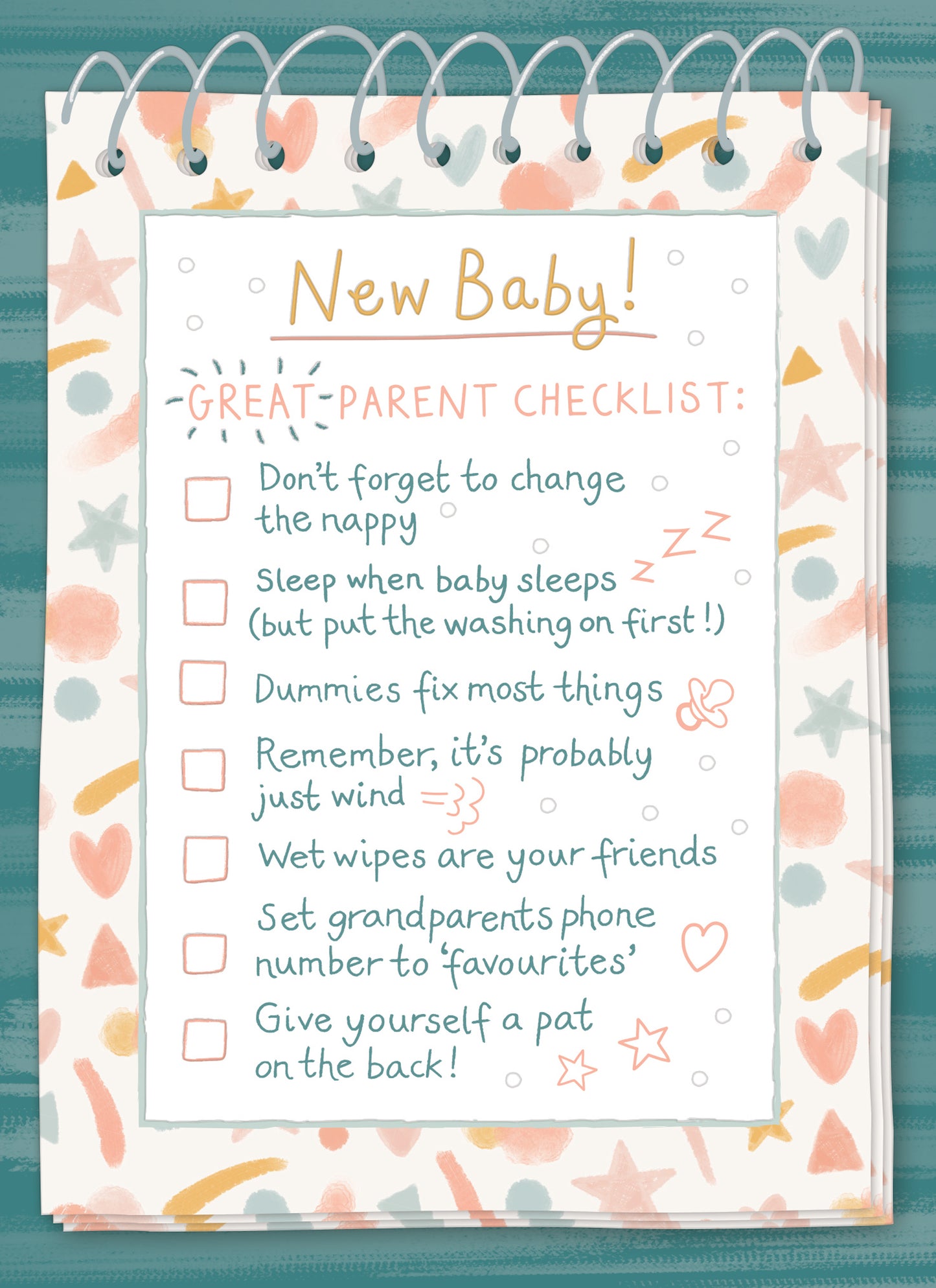 New Baby Card - Great Parent Checklist