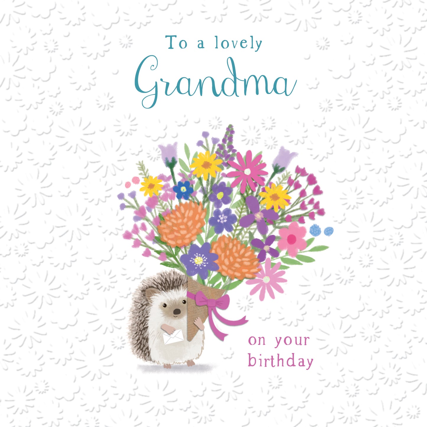 Family Circle Card - Grandma - Hedgehog Bouquet