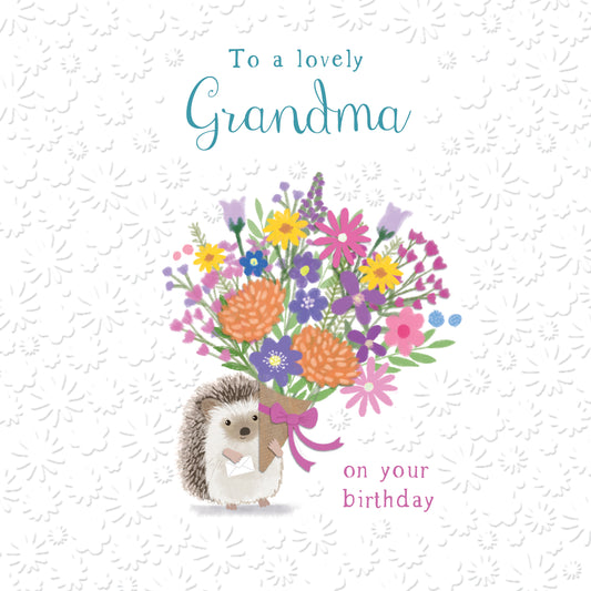 Family Circle Card - Grandma - Hedgehog Bouquet