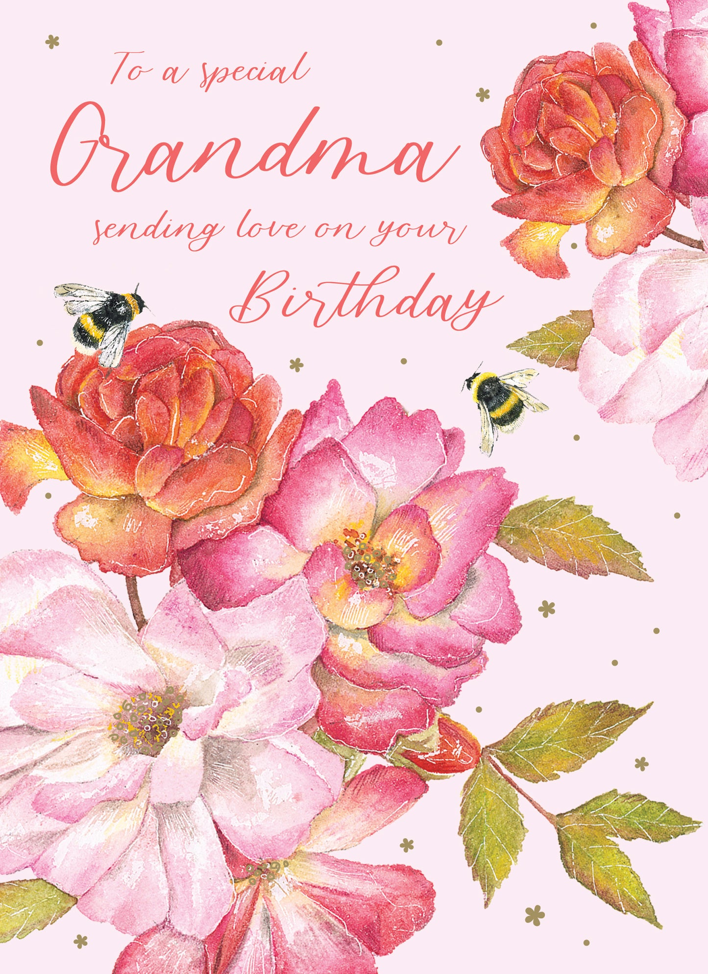 Family Circle Card - Grandma - Roses & Bees