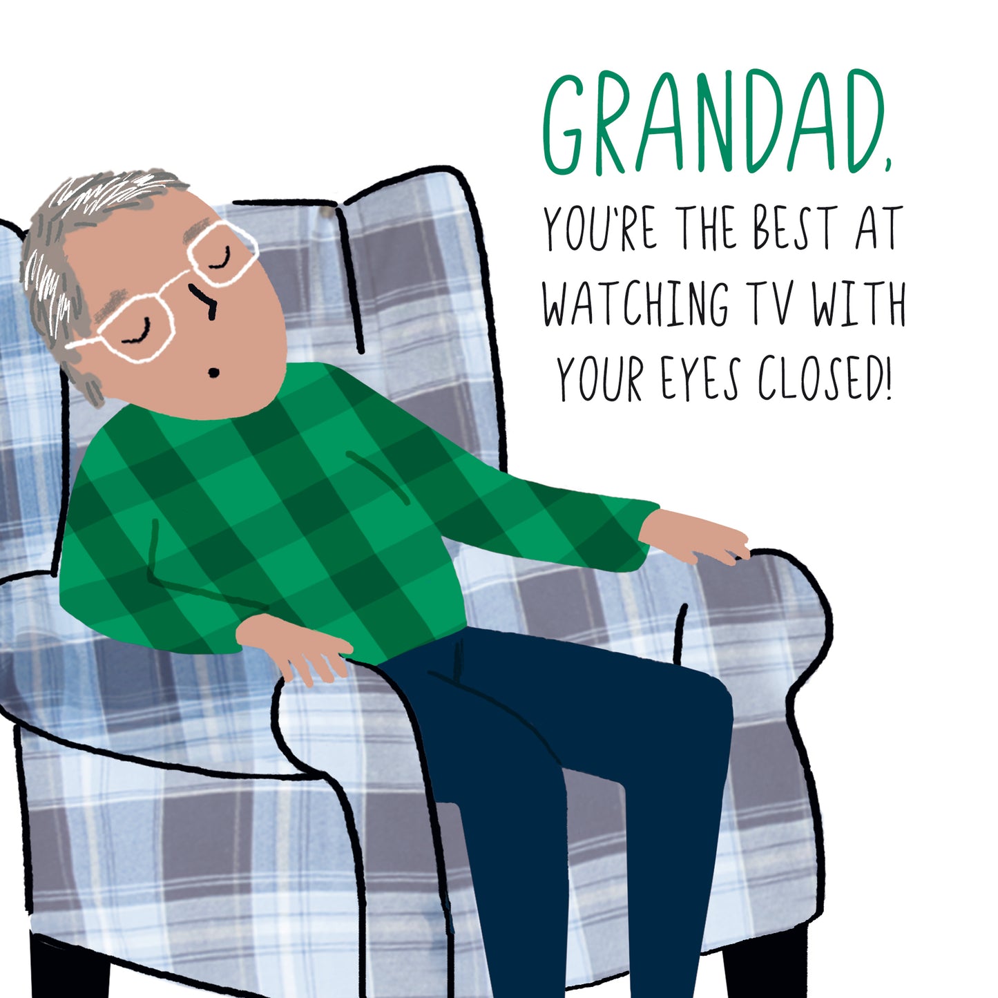 Family Circle Card - Grandad - TV Eyes Closed