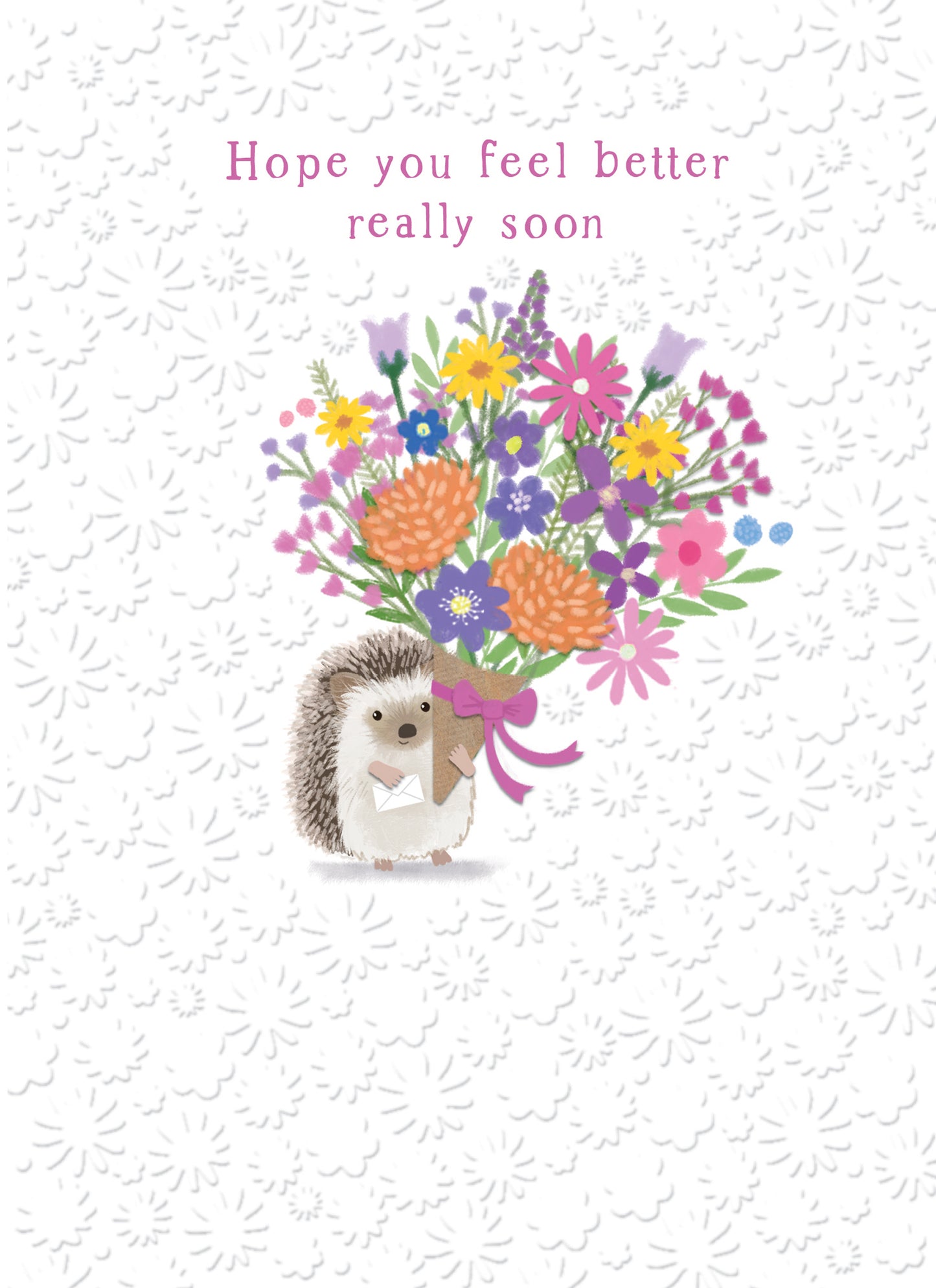 Get Well Soon Card - Hedgehog Bouquet