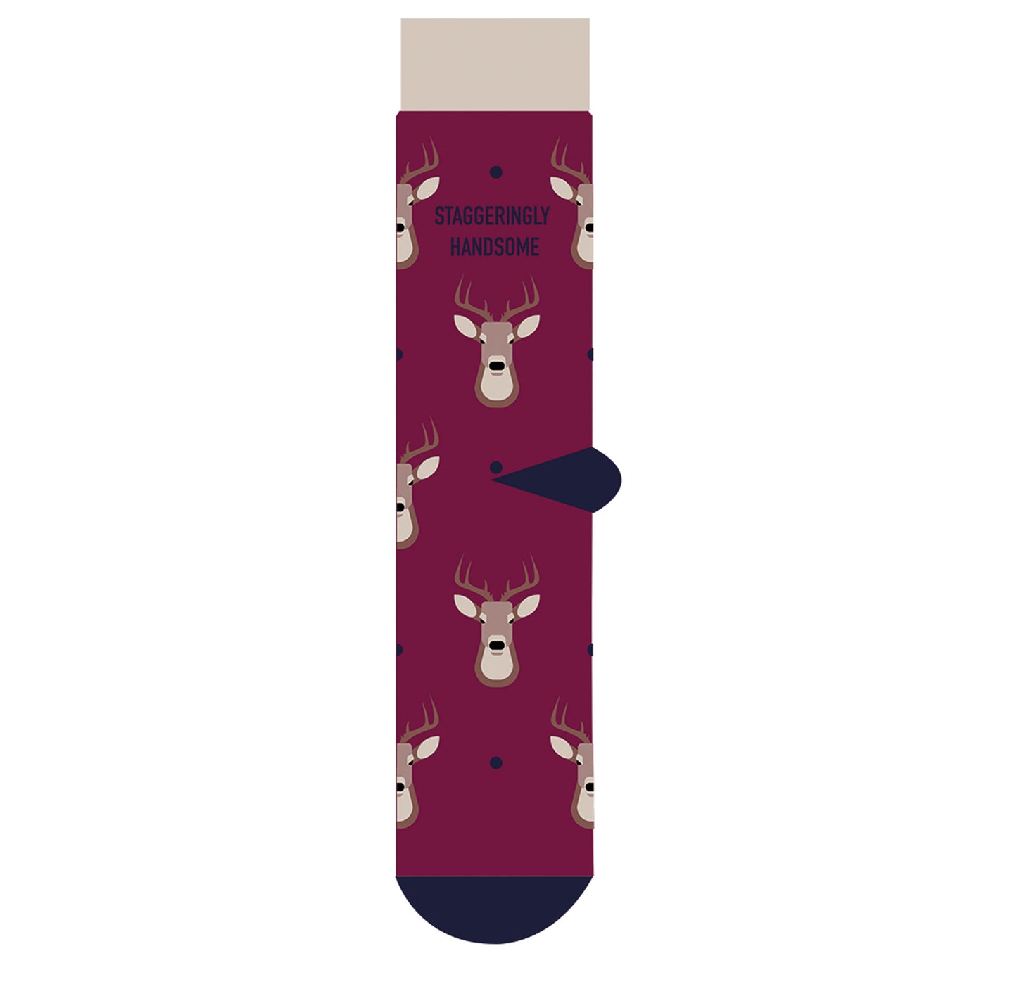 Socks - Fday - Staggeringly Handsome - Maroon (1 Pair)