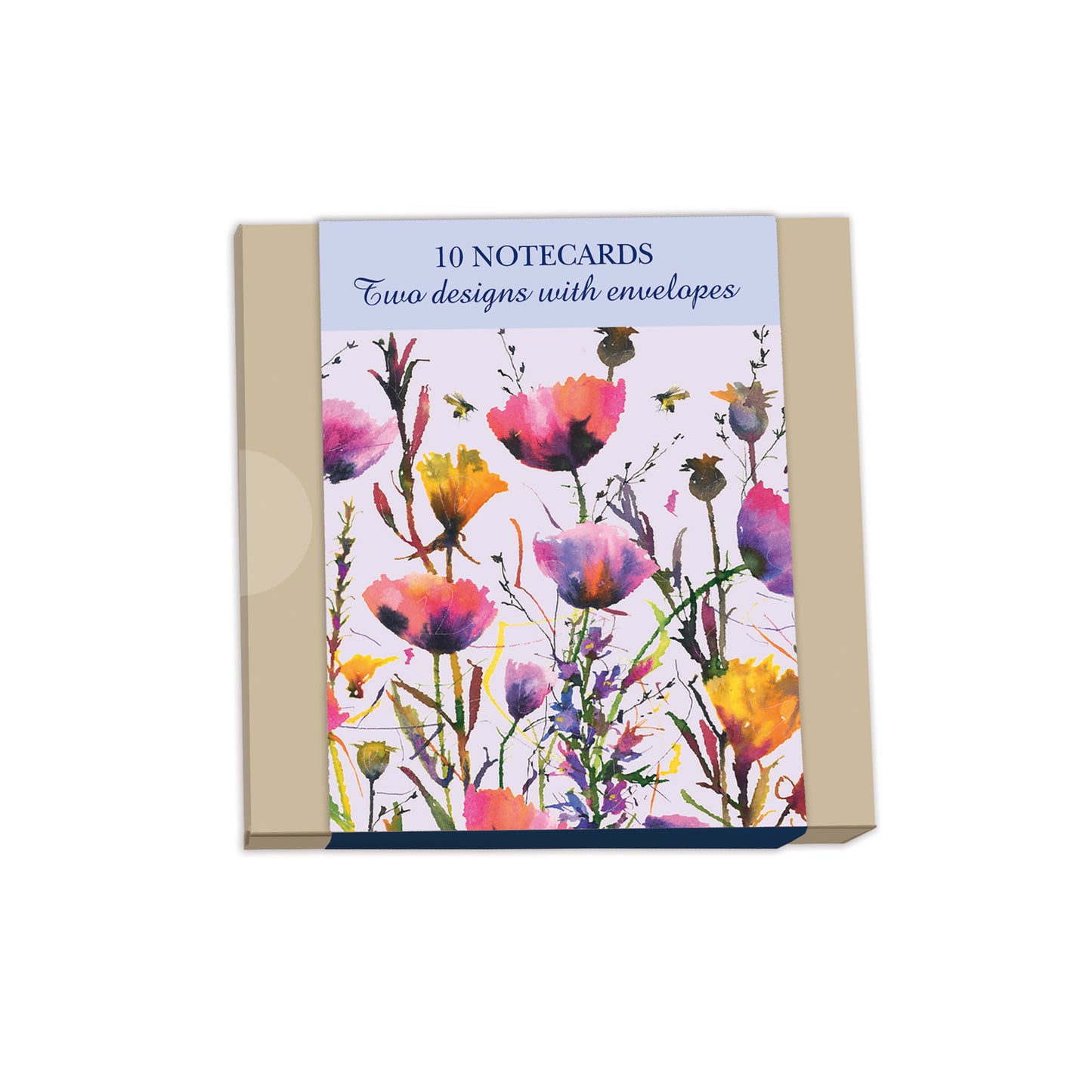 Notecard Pack (10 Cards) - Watercolour Poppies