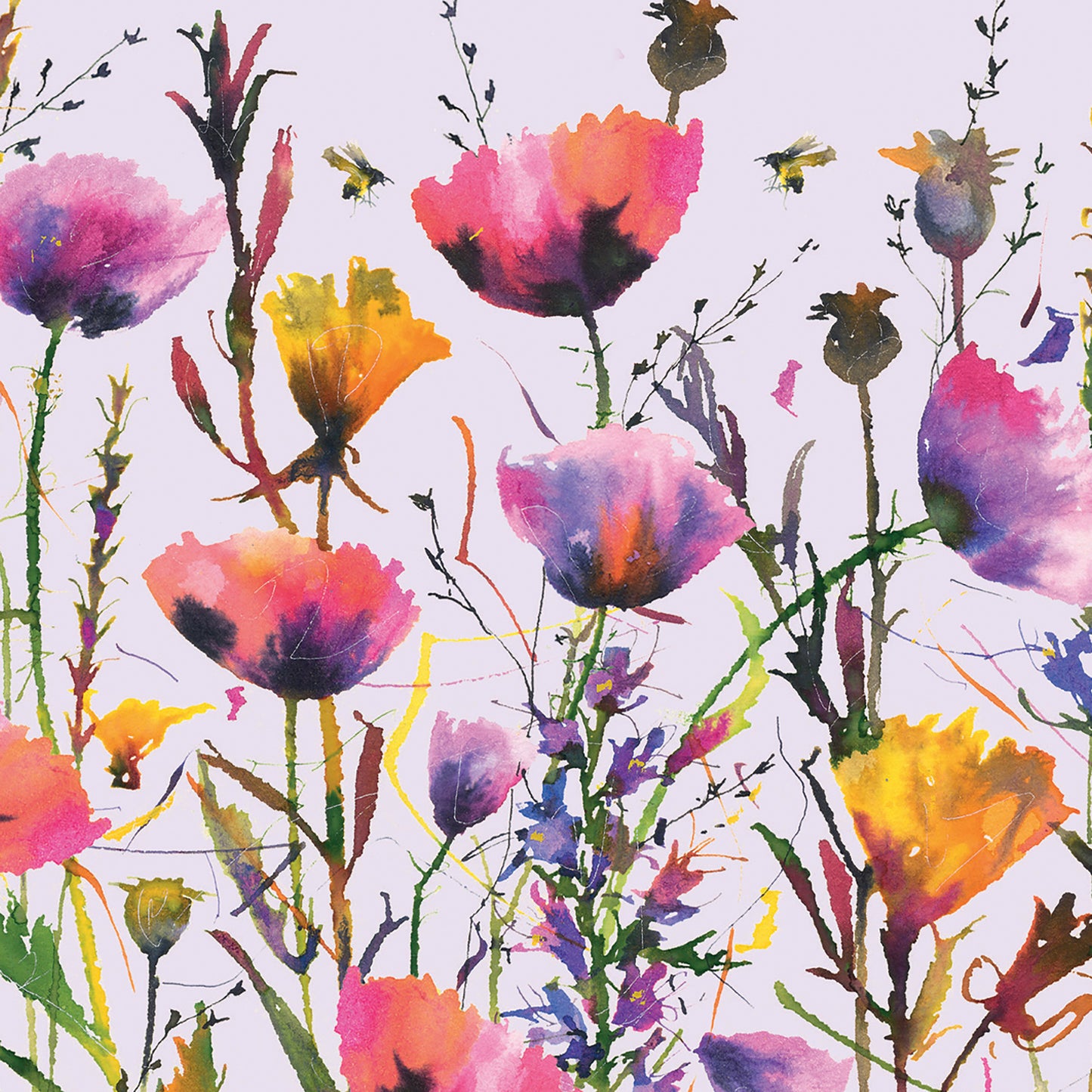 Notecard Pack (10 Cards) - Watercolour Poppies