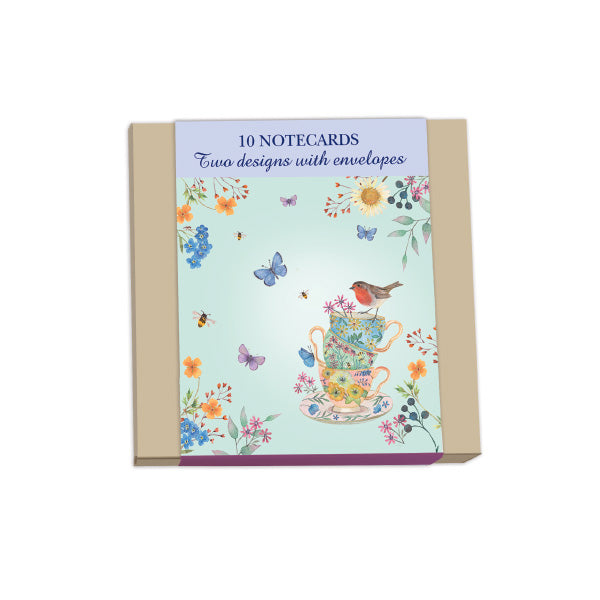 Notecard Pack (10 Cards) - Teacups & Watering Can