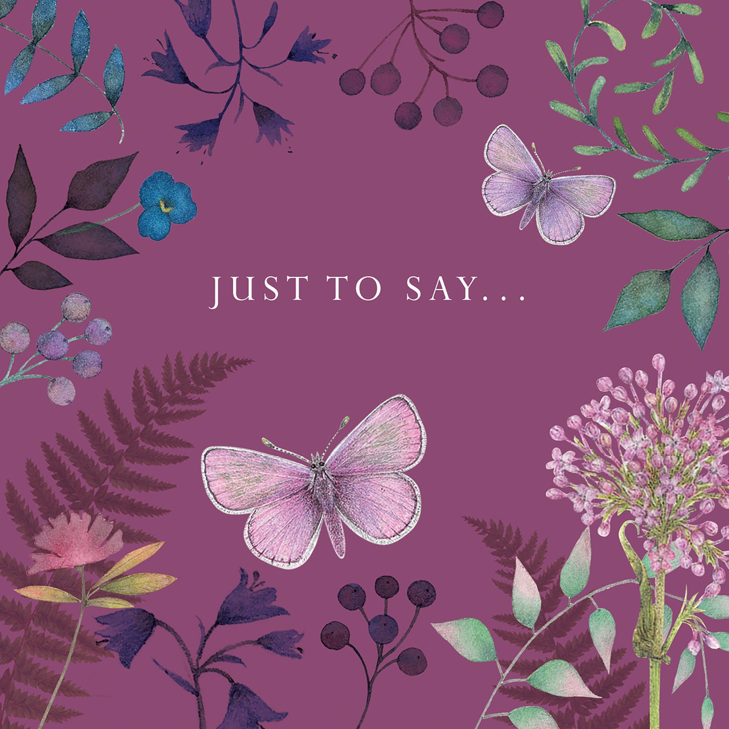 Vintage Garden Stationery - Notecard Pack (10 Cards) - Butterflies Purple