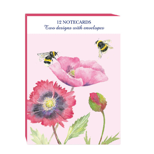 Notecard Pack (12 Cards) - Beautiful Blooms Poppies