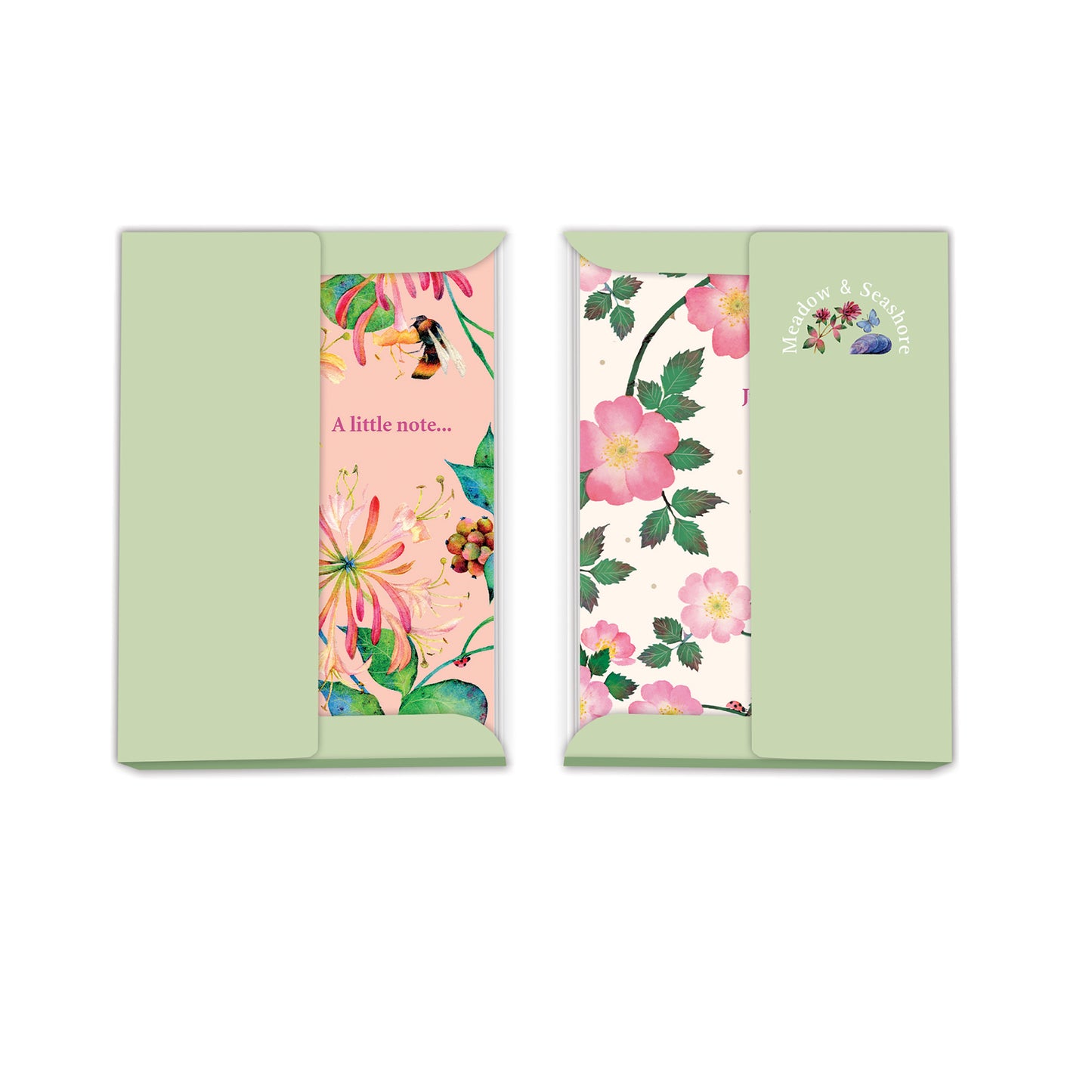 Notecard Pack (12 Cards) - Meadow & Seashore - Pink Floral