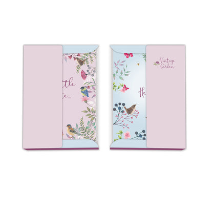 Vintage Garden Stationery - Notecard Pack (12 Cards) - Birds