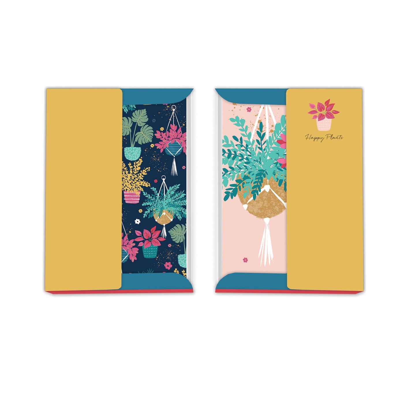 Notecard Pack (12 Cards) - Happy Plants Navy